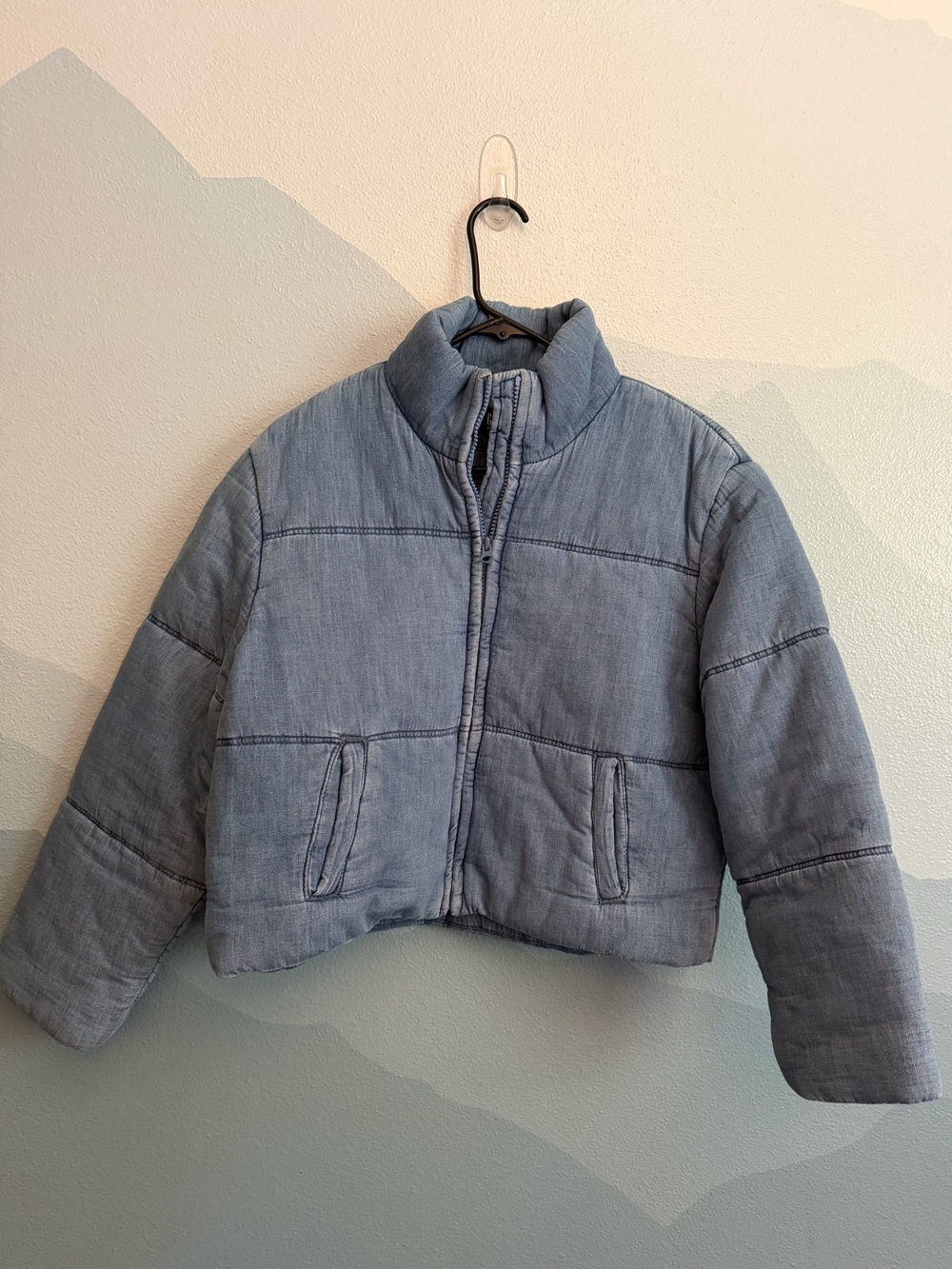 Girls puffy denim jacket